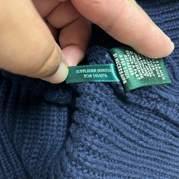 LAUREN Ralph Lauren Womens Navy Blue Toggle Button Knit Long Sleeve Sweater - Picture 6 of 8